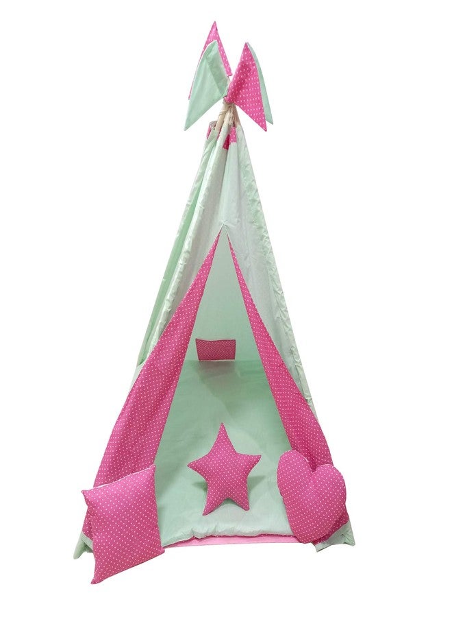 CREATIVE TEXTILES Tent House for Kids Lightweight Folding Camping Tent House for Kids Children's Indoor Outdoor Pop Up Teepee Play House Toy for 3 to 10 Year Boy and Girl Kids Colour : Green|Pink - Image 2